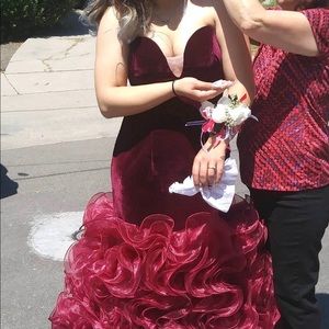 Velvet Burgundy prom dress